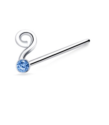 Question Mark Silver Straight Nose Stud NSKA-664